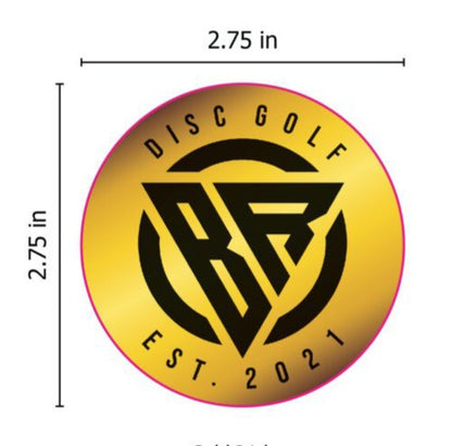 BR Disc Golf Sticker High Roller Gold LOGO