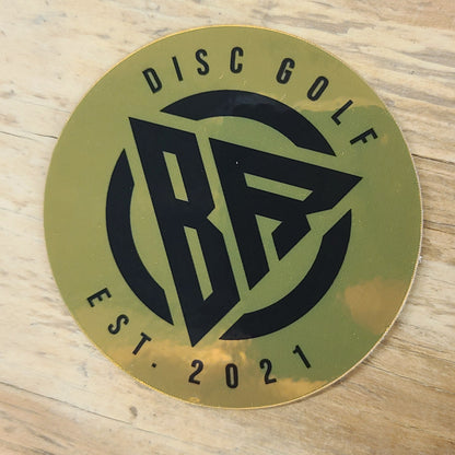 BR Disc Golf Sticker High Roller Gold LOGO