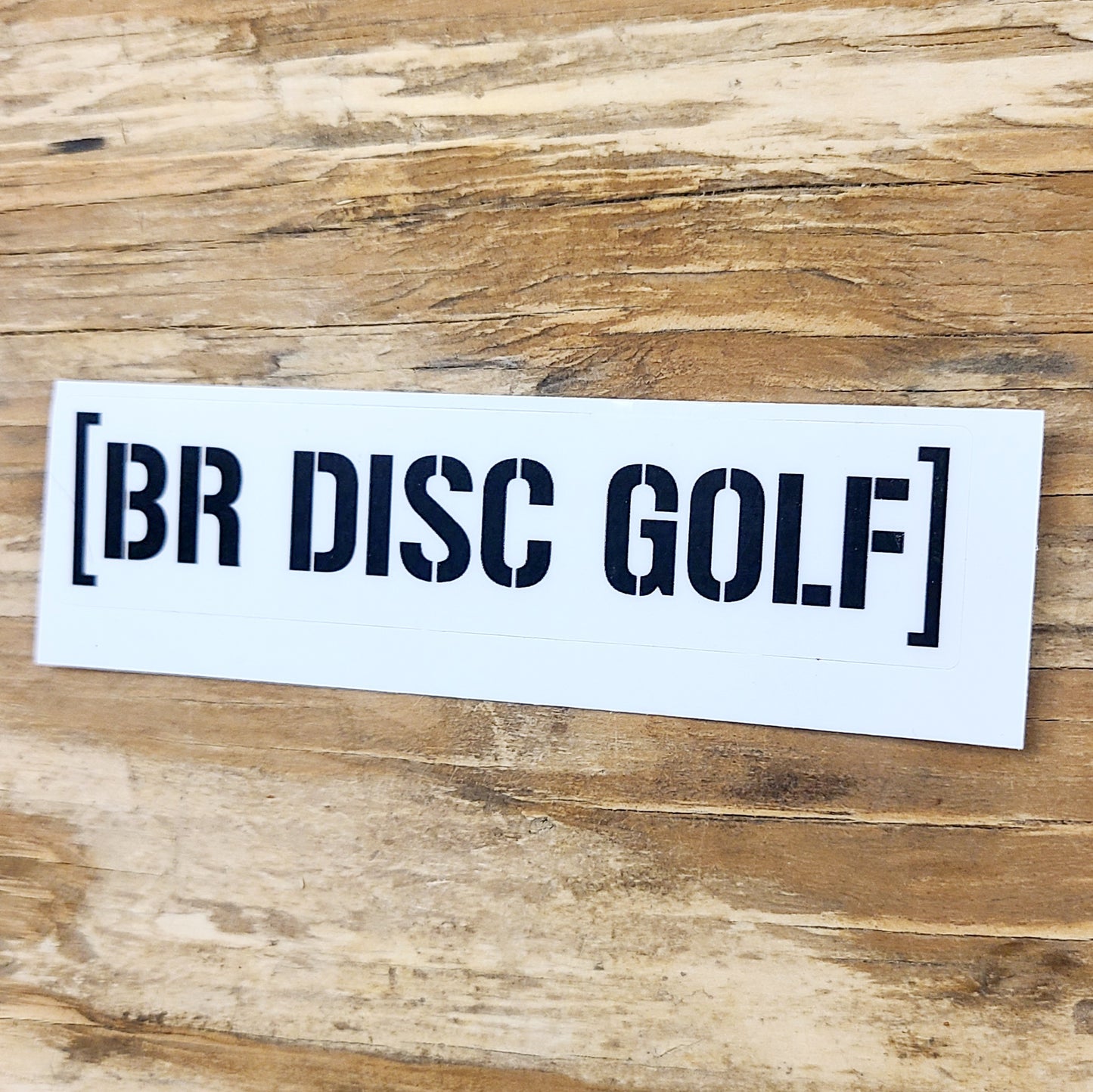 BR Disc Golf Sticker White Barstamp LOGO Small