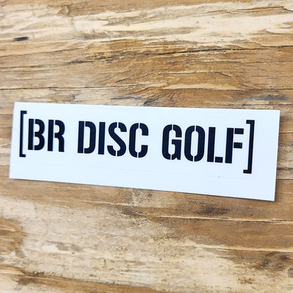 BR Disc Golf Sticker White Barstamp LOGO Small